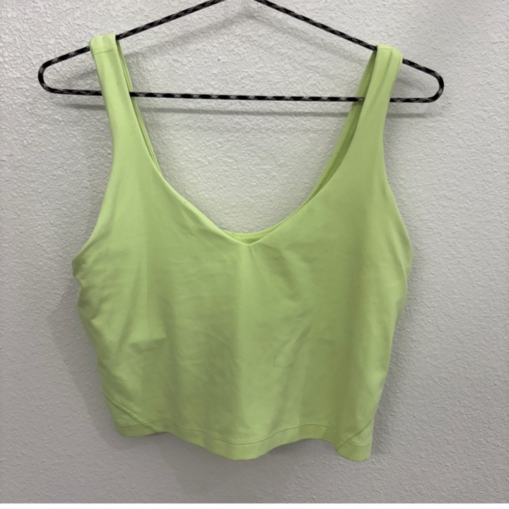 lululemon athletica Lime Green Cropped Tank Top